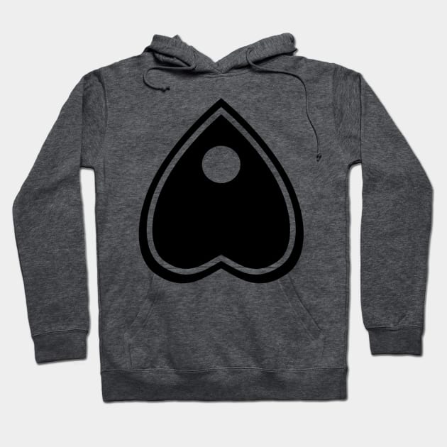 Allover Planchette Pattern - Black on Gray Hoodie by AliceQuinn